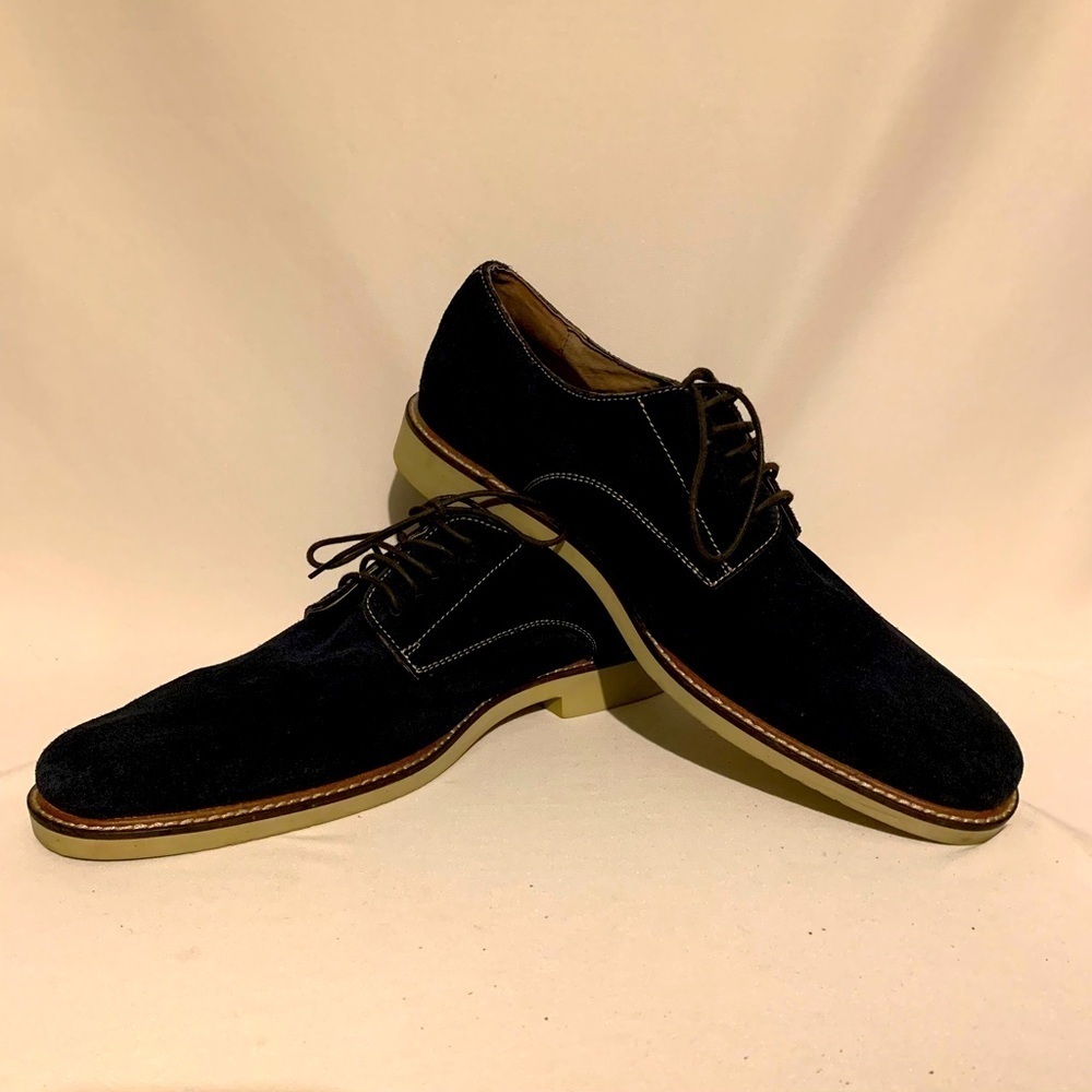 Banana Republic Mens Size 11.5M Blue Suede Oxford/Derby Buisines Casual Shoes.